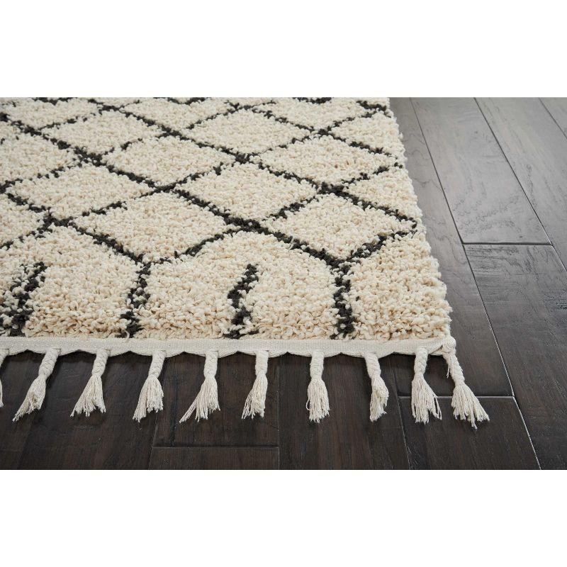 Nourison Marrakesh Shag MRK01 Cream Area Rug 3'11" x 6'7"