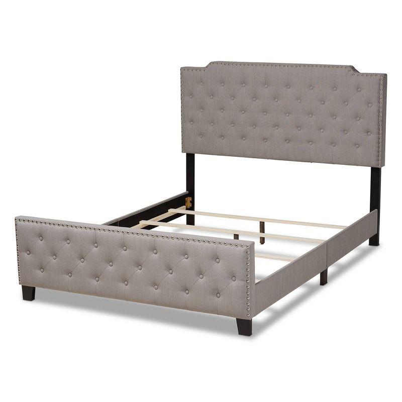 Marion Fabric Upholstered Button Tufted Panel Bed - Baxton Studio