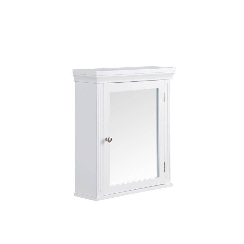 Chestnut Medicine Wall Cabinet White - Elegant Home Fashions: Teamson Home, Chrome Hardware, Adjustable Shelf