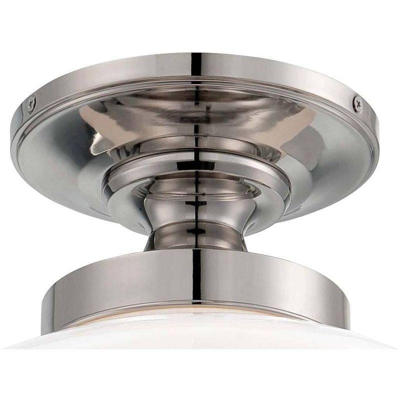 Minka Lavery Schoolhouse Style 12" Wide Polished Nickel Ceiling Light