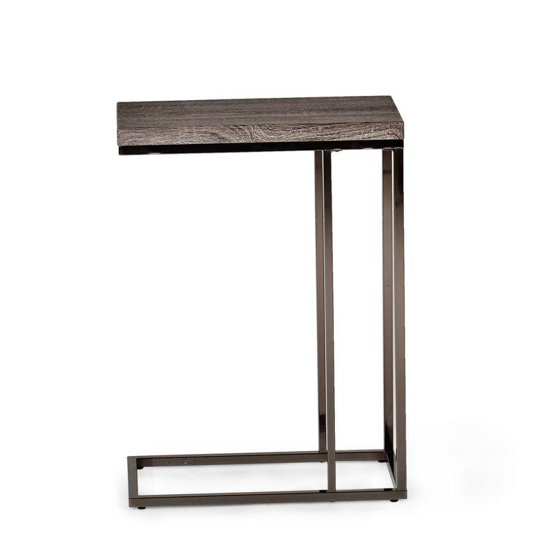 Modern Lucia 10''x18'' Rectangular Chair Side Table in Black/Gray