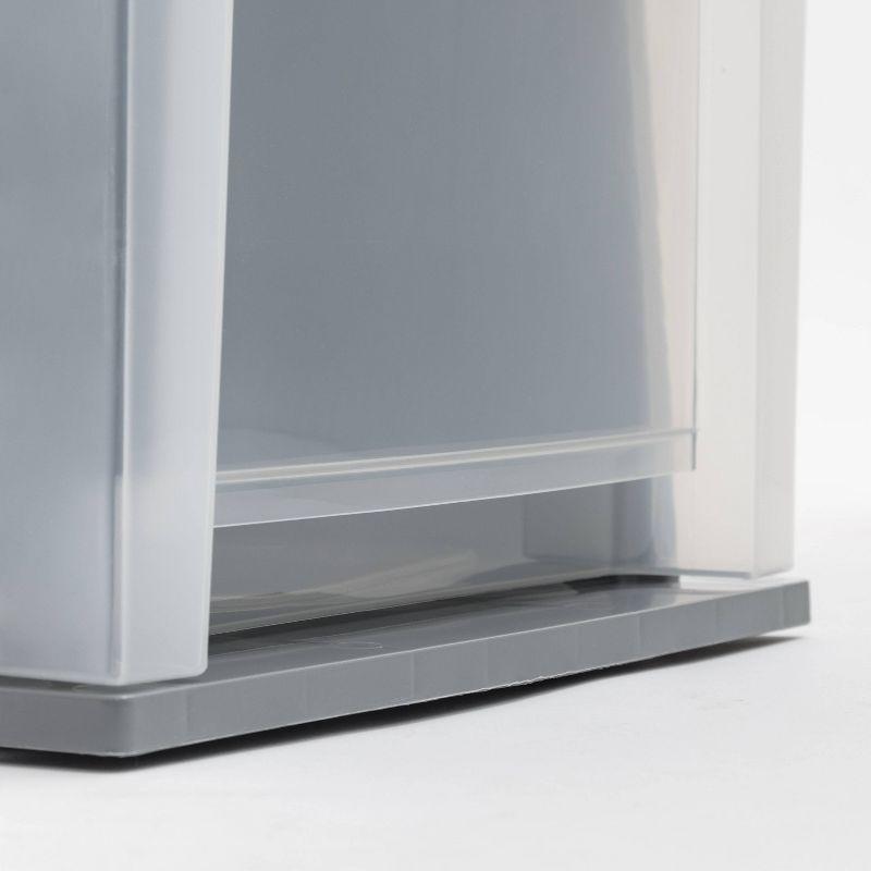 IRIS 17.1pk 5qt Stacking Drawer: Plastic Storage, Stackable Utility, Clear & Gray, Universal Placement, 1 Drawer