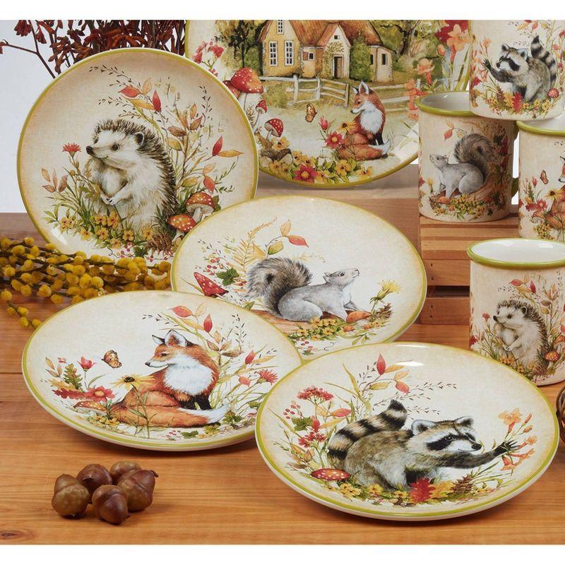 Woodland Critters Set of 4 Dessert Plates