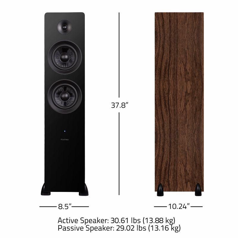 Fluance Ai81 Powered 2-Way Floorstanding Tower Speakers with 150W Built-in Amplifier for TV, Turntable, PC and Bluetooth