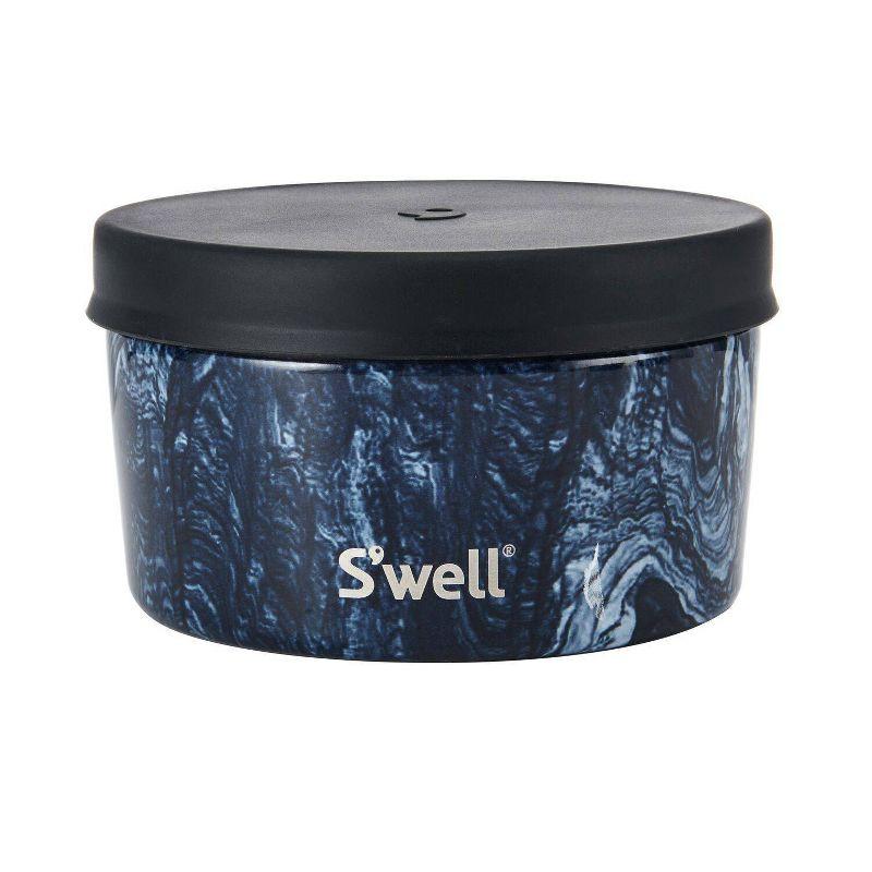 S'well Food Storage Canister Set Azurite Marble: Stainless Steel, Silicone Lid, Dishwasher-Safe, 3-Piece Set