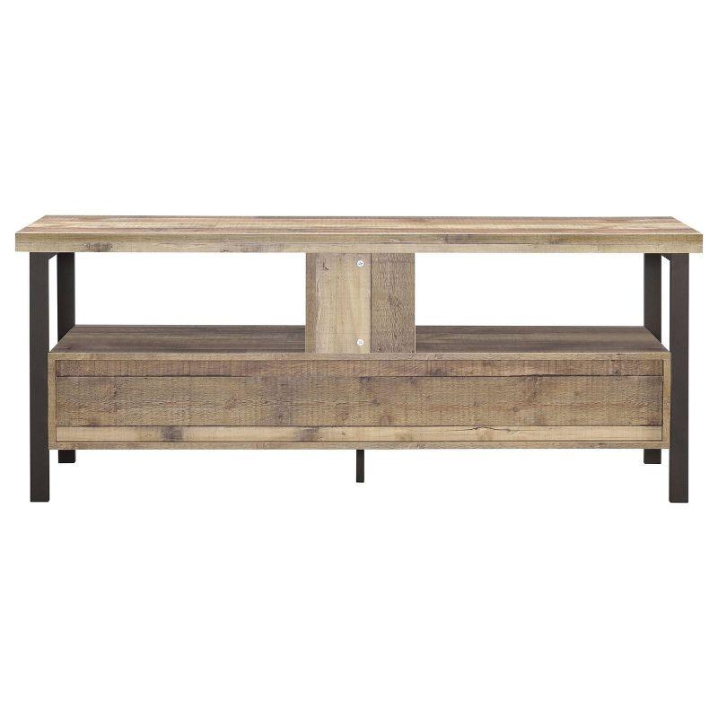 Morello 2 Drawer TV Stand for TVs up to 65" Weathered Pine - Coaster: Rustic Style, Melamine Veneer, MDF Frame