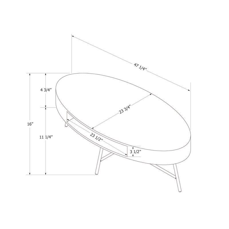 South Shore Mezzy Coffee Table Pale Oak: Laminated Modern Design, MDF Construction, 50 lb Capacity