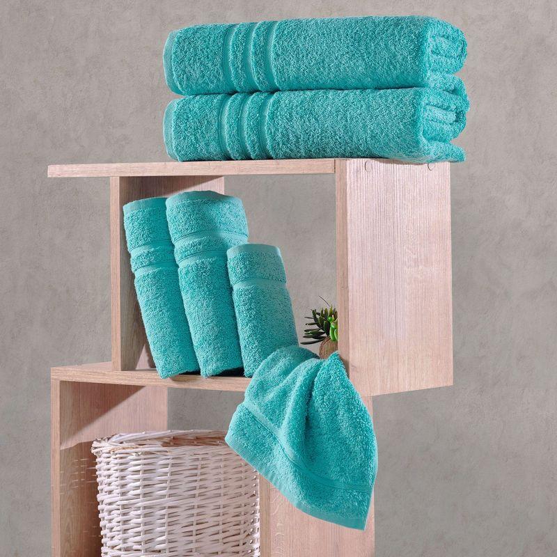 Hawmam Linen Coral 6 Piece Bath Towels Set for Bathroom Original Turkish Cotton Soft, Absorbent 2 Bath Towels, 2 Hand Towels, 2 Washcloths