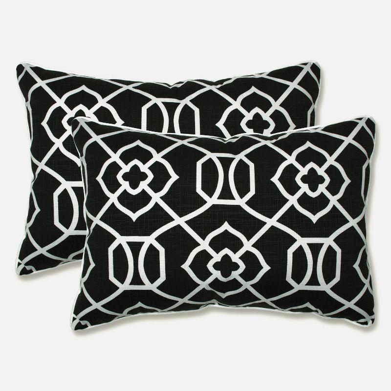 Pillow Perfect Geometric Indoor/Outdoor Reversible Throw Pillow (Set of 2)
