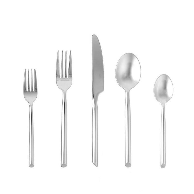 Capri Heavy-Gauge Stainless Steel 5 Piece Flatware Set