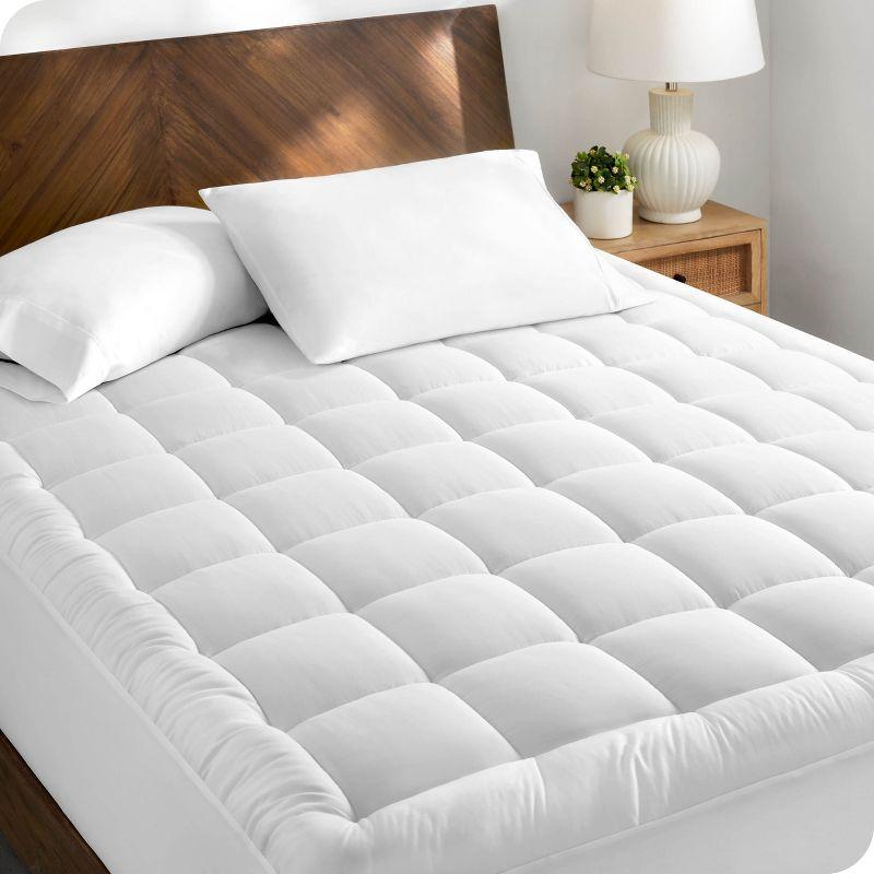 White Twin XL Cotton Top Down Alternative Mattress Pad