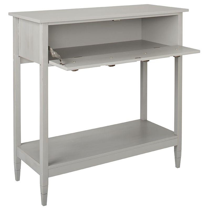 Gray Wood Console Table with Drop-Down Drawer