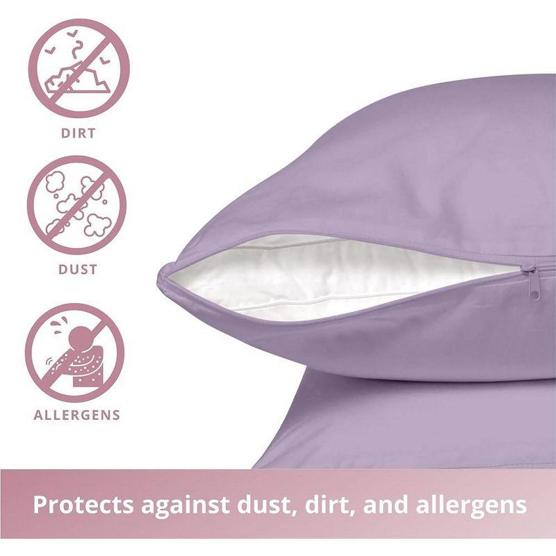 100% Cotton Zippered Pillow Protector (2 pck) Standard - Lavender