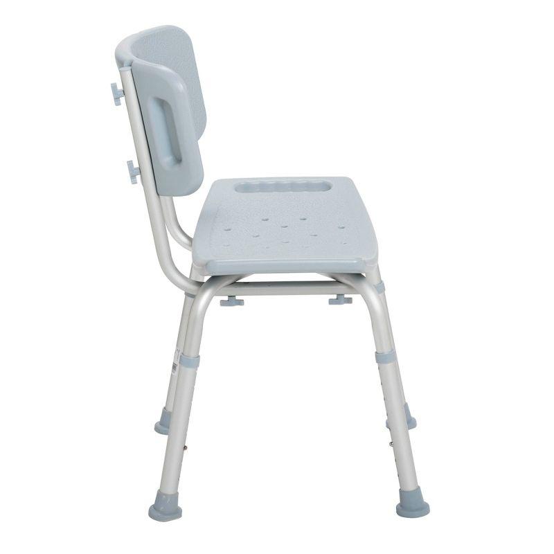 Drive Medical Bathroom Safety Shower Tub Bench Chair with Back, Gray