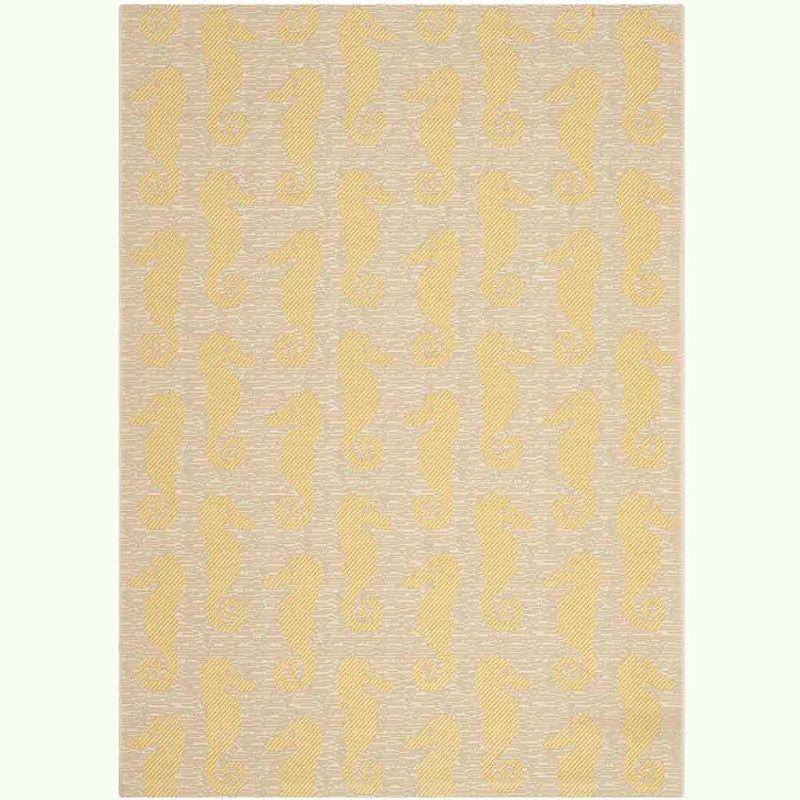 Courtyard CY6214 Power Loomed Indoor/Outdoor Area Rug - Beige/Yellow - 4'x5'7" - Safavieh.