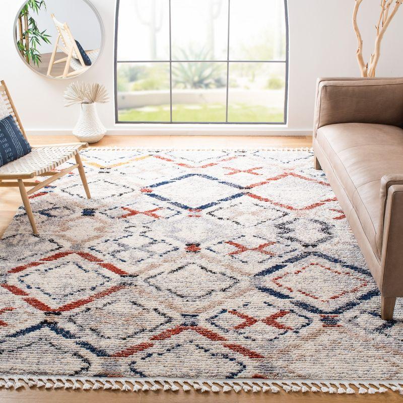 Bohemian Diamond Gray 9' x 12' Hand-Knotted Synthetic Area Rug