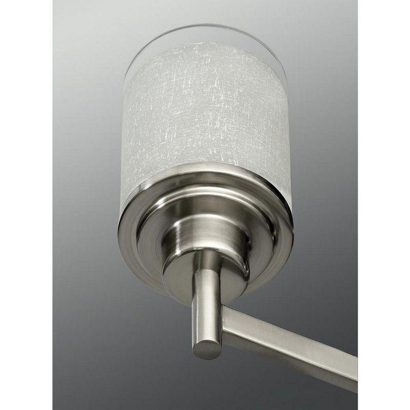 Progress Lighting Alexa Collection 3-Light Chandelier, Brushed Nickel, Textured White Linen Glass