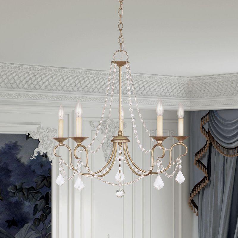 Livex Lighting Pennington 5 - Light Chandelier in  Antique Silver Leaf