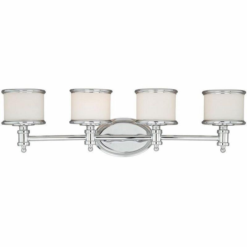 Carlisle Chrome 4-Light Vanity with Frosted Opal Glass