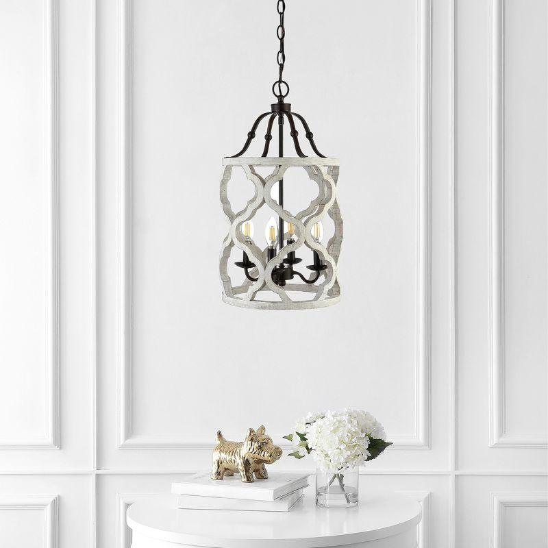 Quinby Pendant - Oil-Rubbed Bronze (Black) /White - Safavieh.