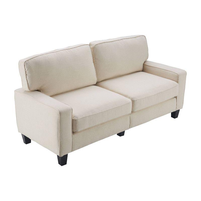 Palisades Light Cream Linen 73" Compact Sofa with Removable Cushions