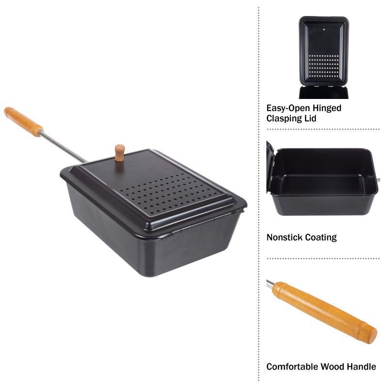 Great Northern Popcorn Campfire Popcorn Popper - Old Fashioned Popcorn Maker with Nonstick Finish and Extended Handle - Camping Gear and Campfire Cooking Equipment by Great Northern Popcorn (Black)