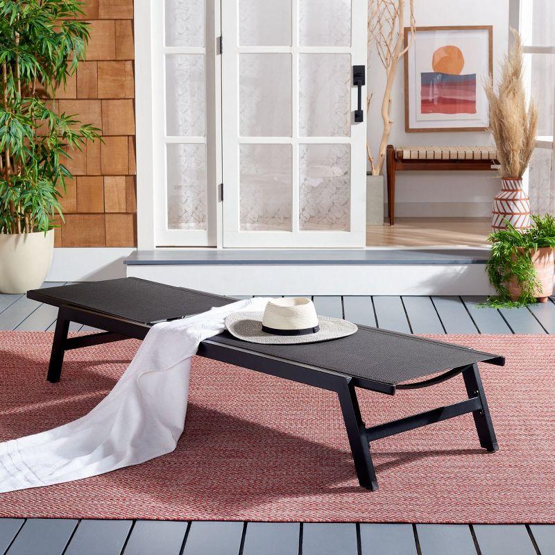 Fionne Sunlounger - Outdoor - PAT9038 - Black -Safavieh