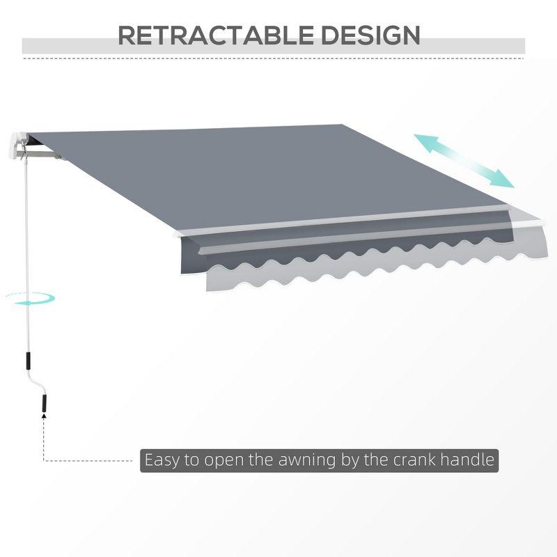 Outsunny Polyester Cover Retractable Patio Awning