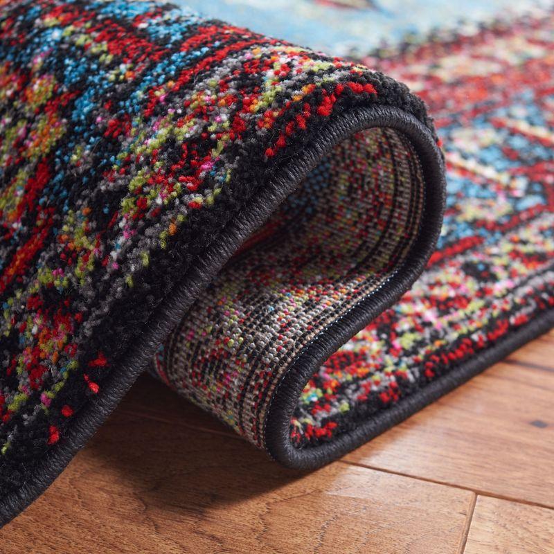 Vintage Hamadan VTH217 Power Loomed Indoor Area Rug - Red/Light Blue - 5'3"x7'6" - Safavieh