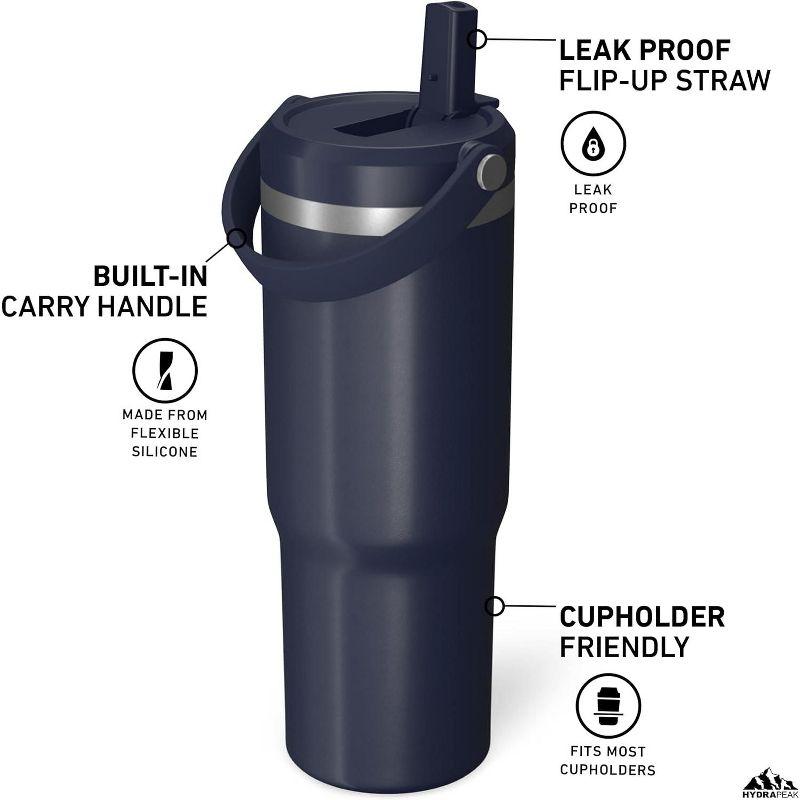 Hydrapeak Nomad 32 Oz Stainless Steel Double Vacuum Insulated Tumbler With Carrying Handle And Leakproof Sip Lid