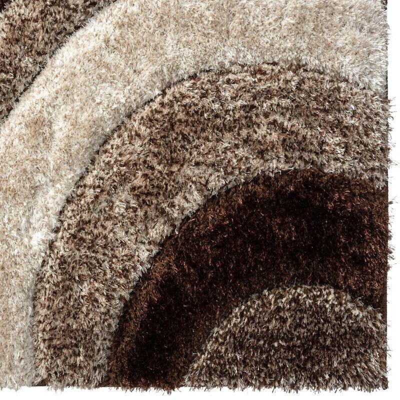 Luxe Weavers Modern Shag Geometric Area Rug, Brown 5x7