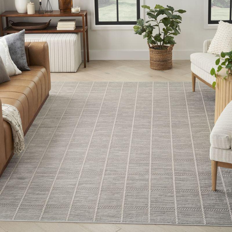Nourison Serenity Home Contemporary Indoor Area Rug Light Grey 7'10" x 9'10"