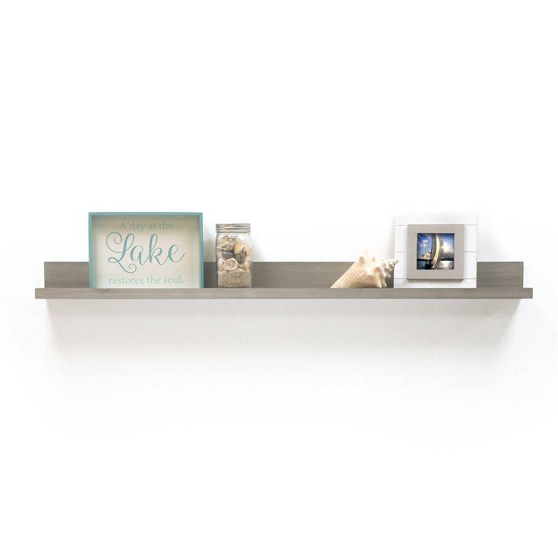 Driftwood Gray 48" Modern Wooden Picture Ledge Wall Shelf