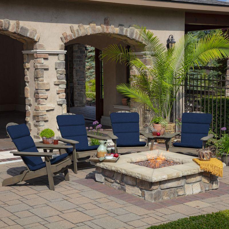 Sapphire Blue Outdoor Adirondack Chair Cushion with Recycled Polyester Fill