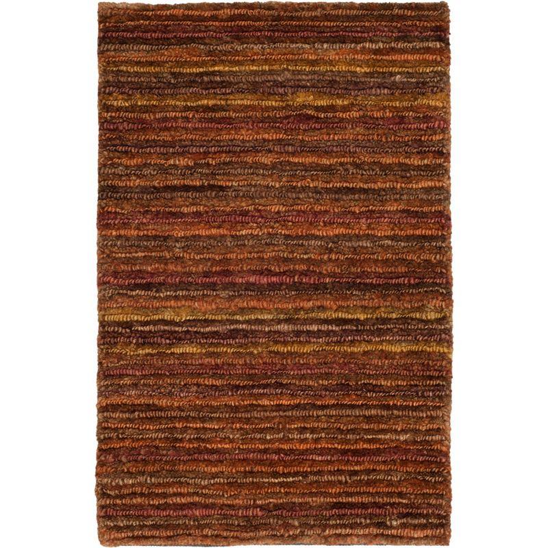 Hand-Knotted Red Wool Rectangular Area Rug