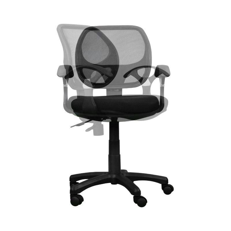 Sleek Black Mesh & Fabric Adjustable Task Chair with Swivel Base