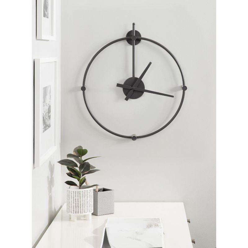 Lidor 24" Charcoal Gray Iron Minimalist Wall Clock