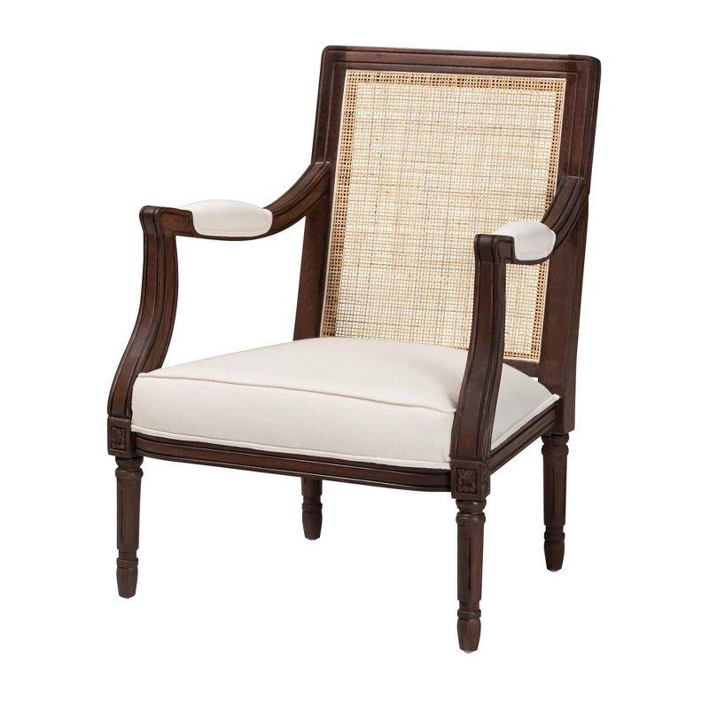 bali & pari Garridan Fabric and Wood Accent Chair