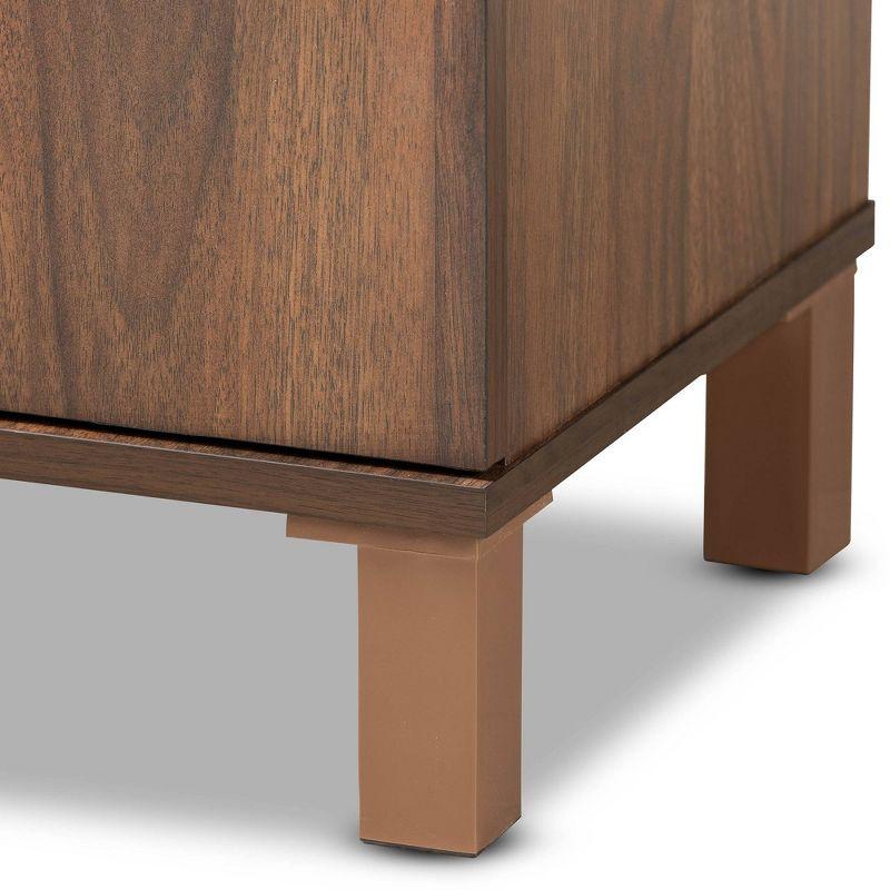 Talon Two-Tone Wood 2 Door Shoe Storage Cabinet Walnut Brown/Dark Gray - Baxton Studio