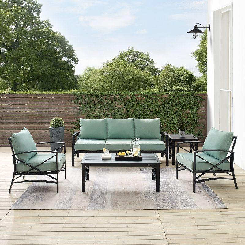 Kaplan 5-Piece Mist Cushions Outdoor Sofa Set with Tables