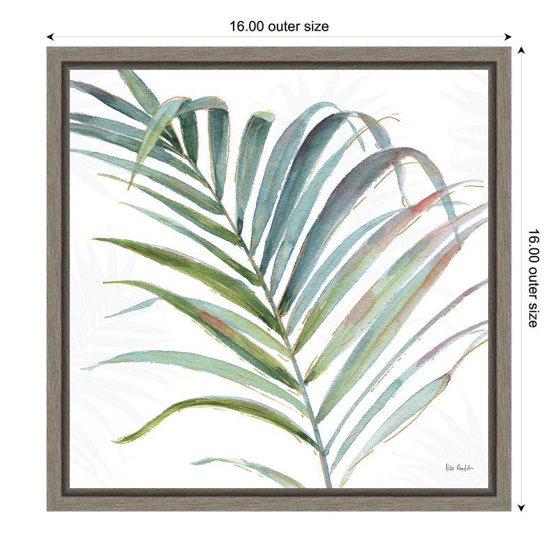 Tropical Blush V Green and Pink Framed Canvas Wall Art