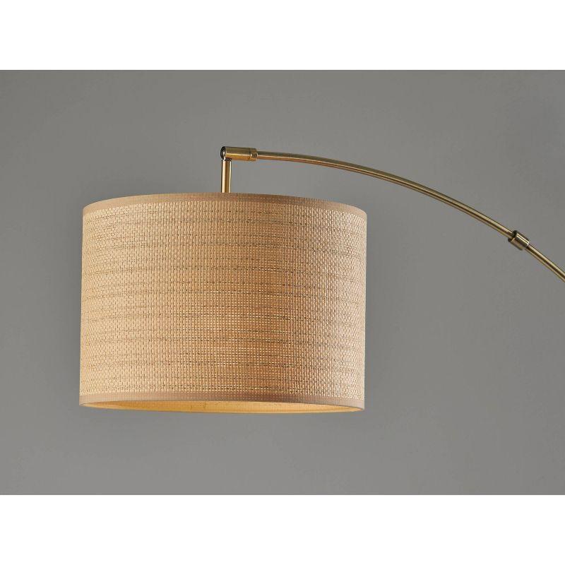 Bowery Arc Floor Lamp Antique Brass - Adesso: Adjustable Overhead Lighting, Stylish Metal Body