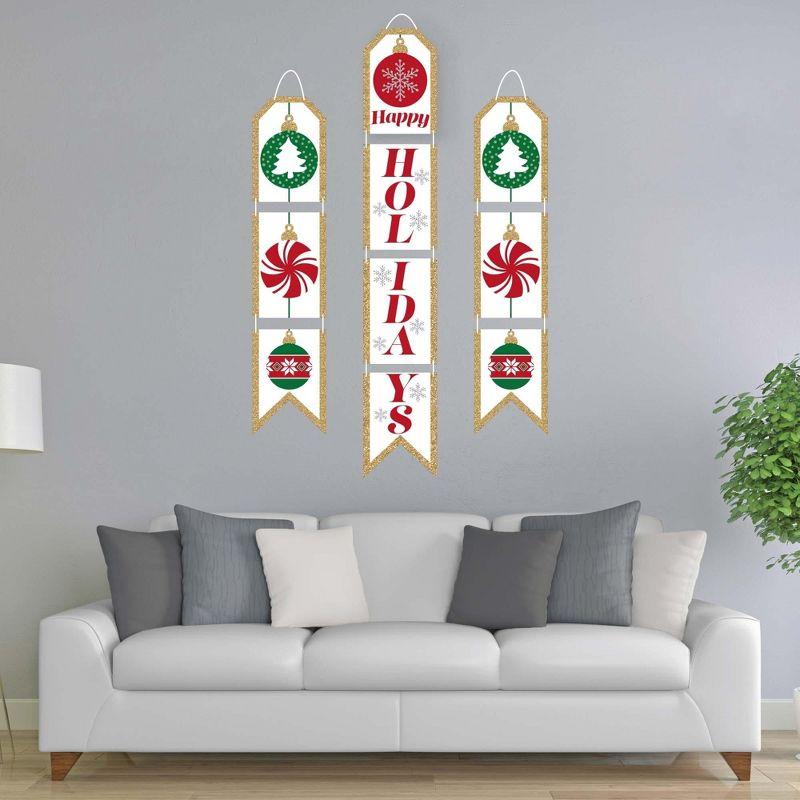 Big Dot of Happiness Ornaments - Hanging Vertical Paper Door Banners - Holiday and Christmas Party Wall Decoration Kit - Indoor Door Decor
