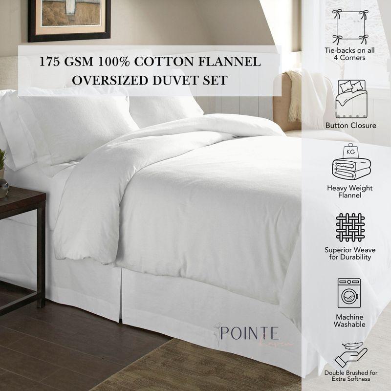 Pointehaven 175 GSM Fairisle 100% Cotton Superior Weight Flannel 3 pc Duvet Set, King/California King