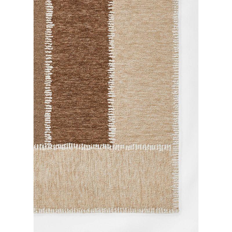 Beige and Brown Handmade Wool Tufted Rectangular Rug