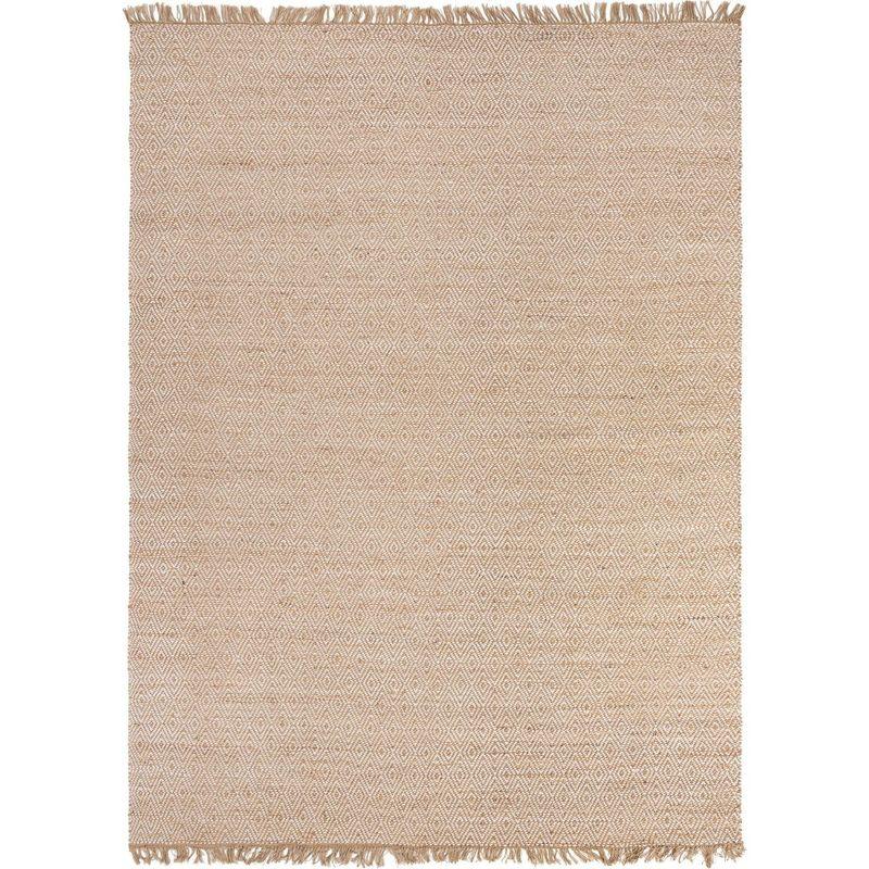 Handmade Rectangular Brown Braided Jute Area Rug