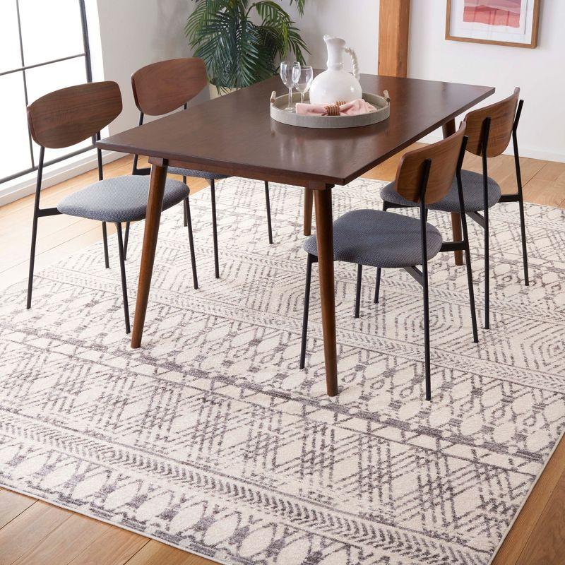 Reversible Gray Synthetic 8' x 10' Easy-Care Area Rug