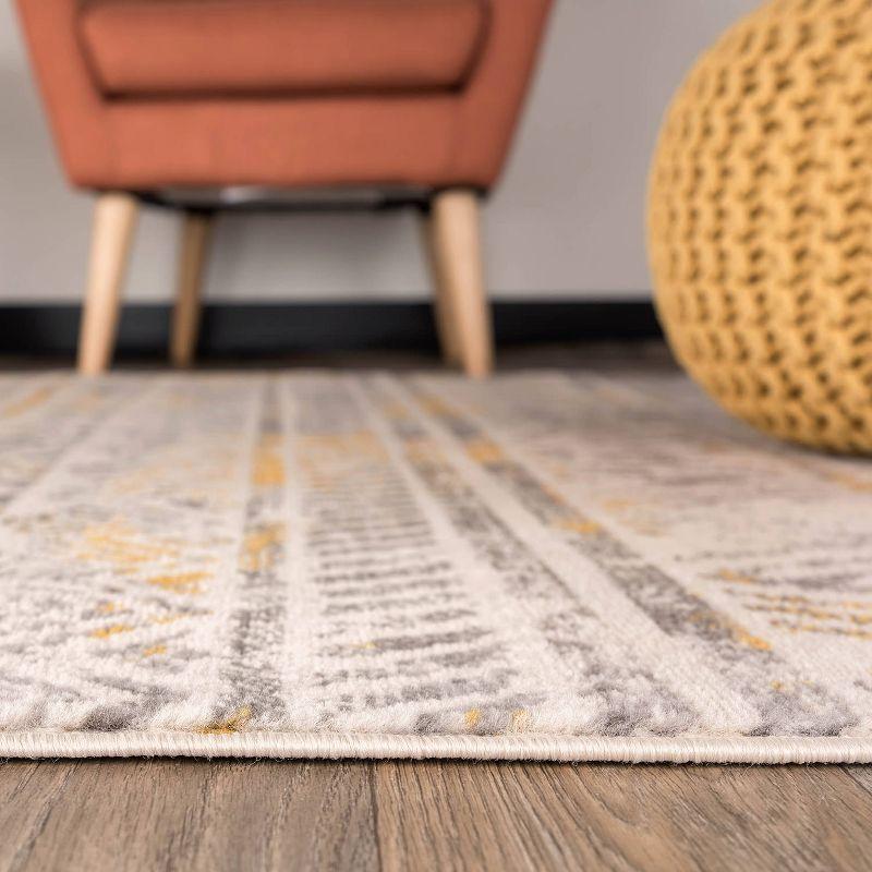 World Rug Gallery Geometric Distressed Bohemian Yellow 7'10" x 10' Indoor Area Rug