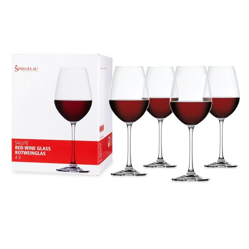 Salute 19.4oz. Crystal Red Wine Glass Set (Set of 4)