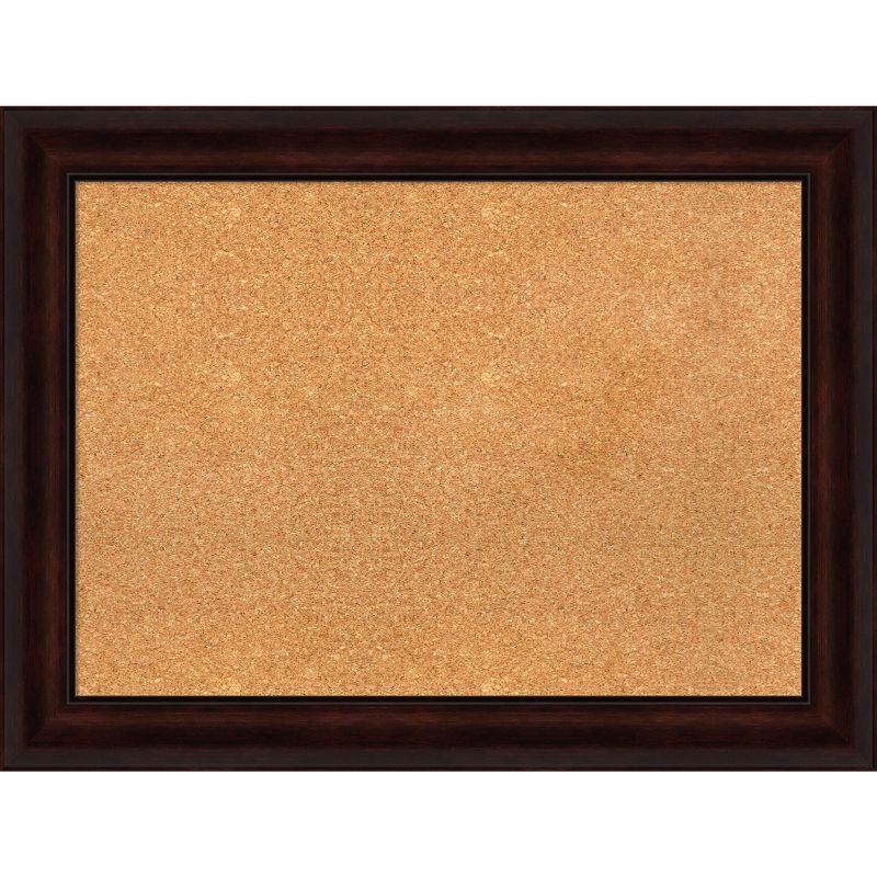Amanti Art Natural Cork Board Framed Coffee Bean Brown Bulletin Board 33 in. x 25 in.